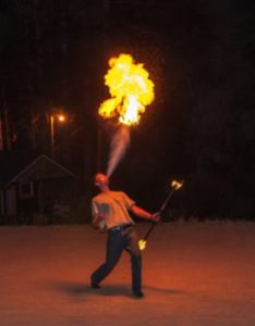My oldest son fire dancing.