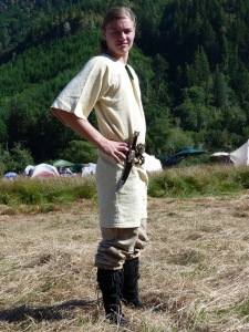 My middle son in garb.