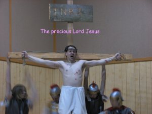 Eric, as Jesus, in The Passion Play. (the wording went with the ending slide show in He Made a Way Through a Manger)